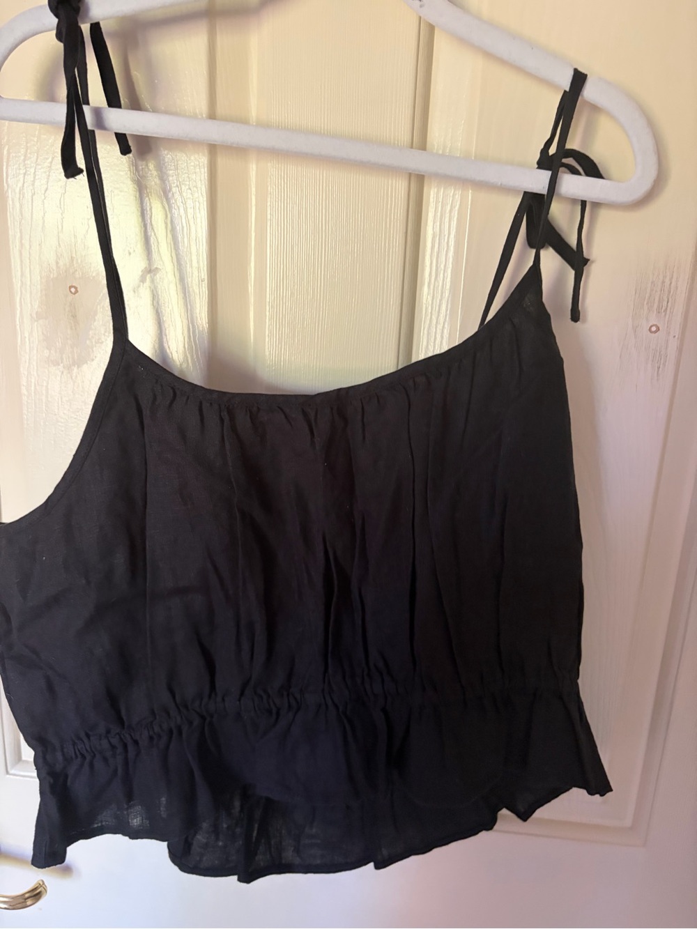 J. Crew Black Tie-Shoulder Camisole